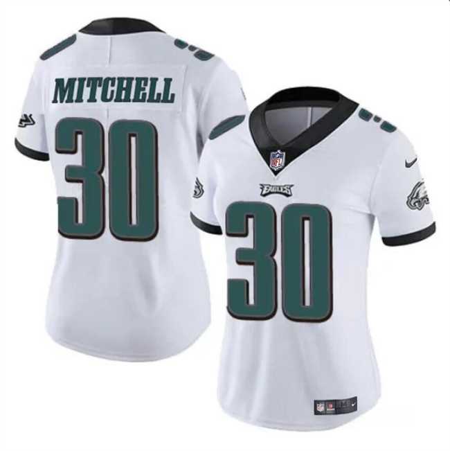 Women%27s Philadelphia Eagles #30 Quinyon Mitchell White 2024 Draft Vapor Untouchable Limited Stitched Jersey Dzhi